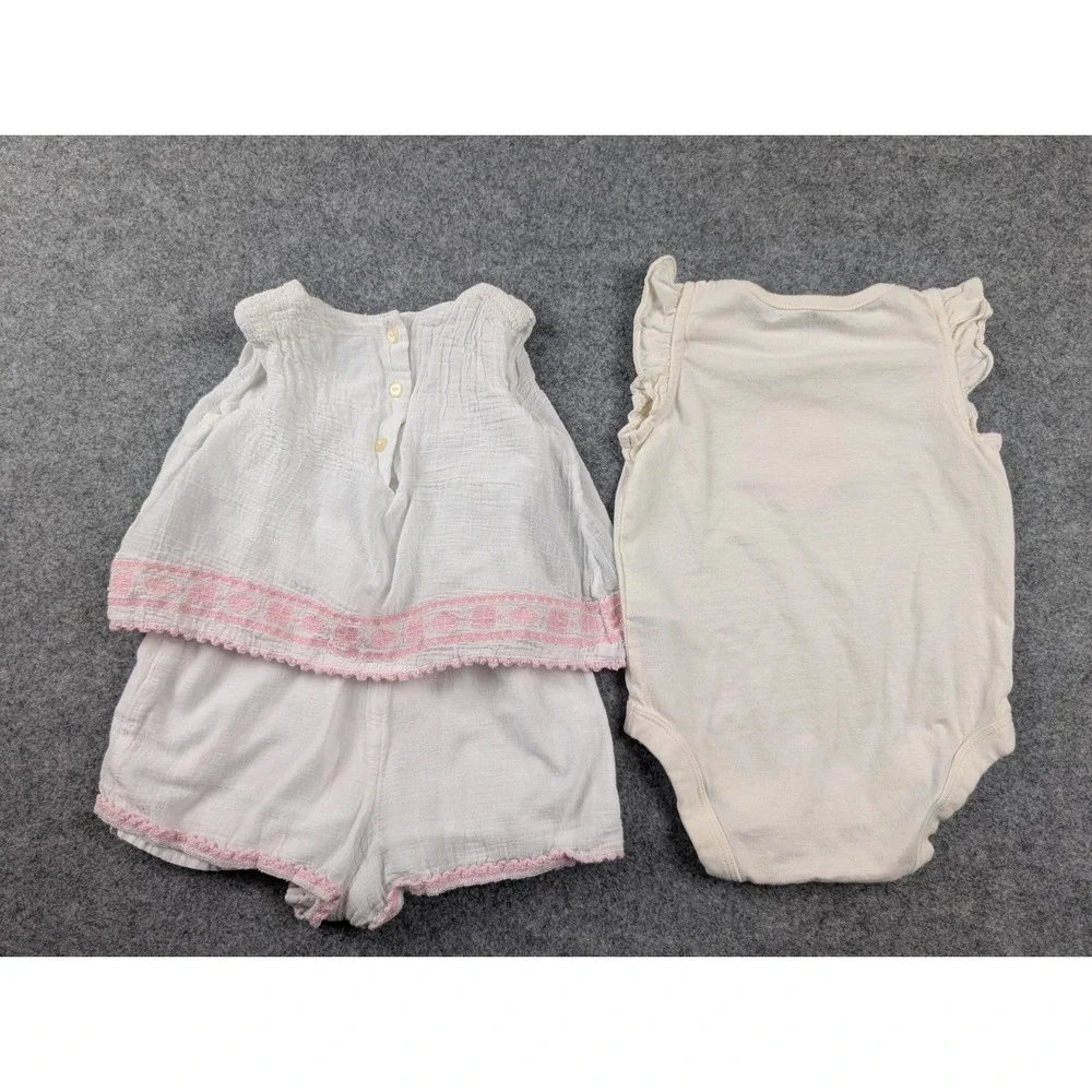 Ralph Lauren & Baby Gap Infant Girl Romper Bodysuit Bundle 3-6 Months White Pink